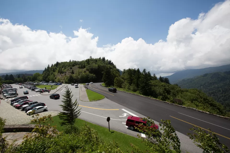 Parking area in Great Smoky Mountains National Park